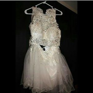 White two piece formal dress